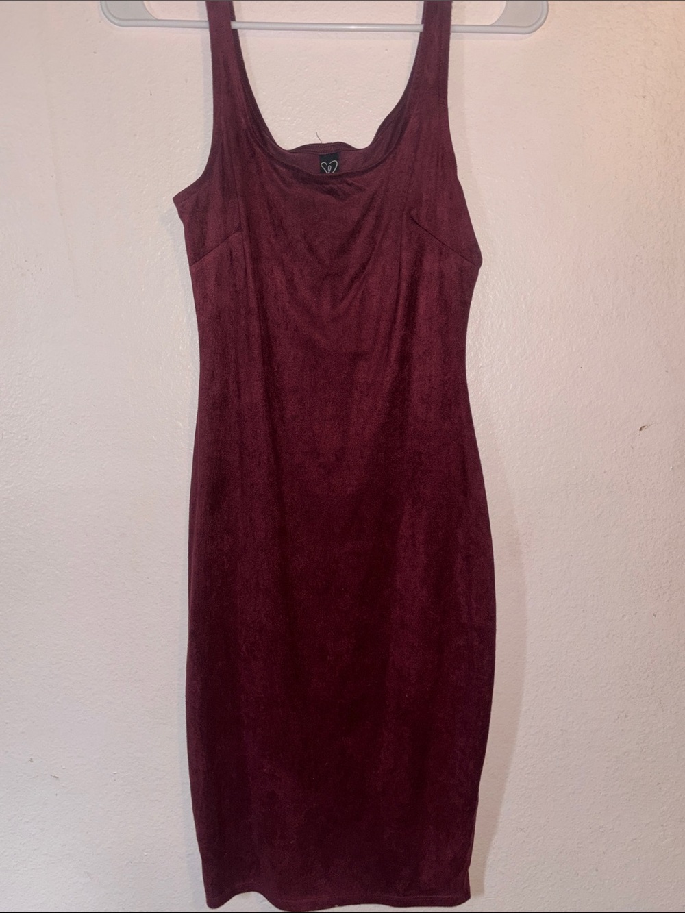 Windsor Woman’s Suede Bodycon Midi Dress Wine Red